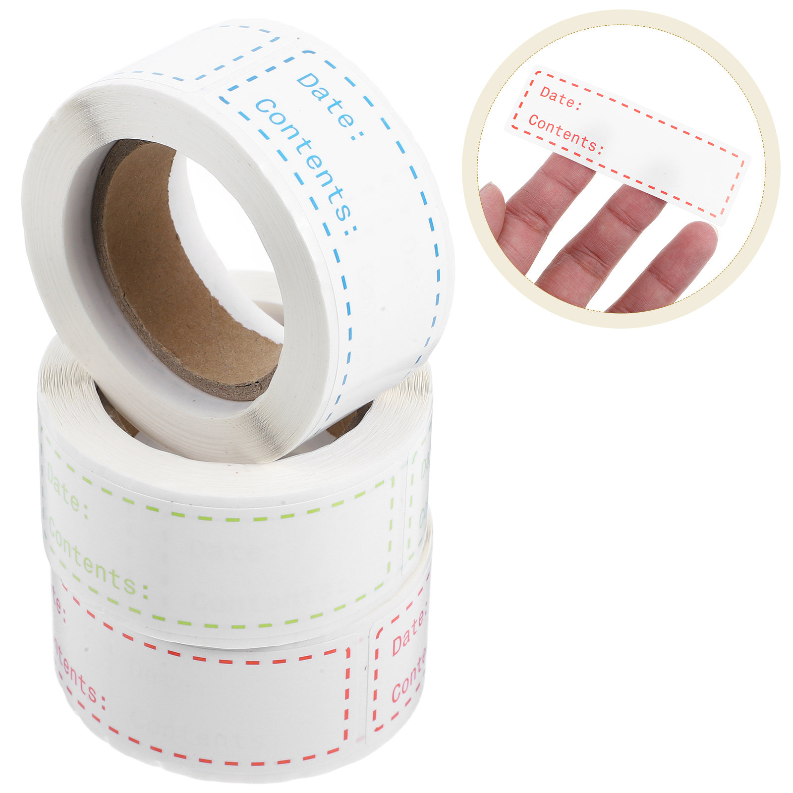 Food Storage Labels - 3 Rollen abnehmbare Lebensmittelaufbewahrungs-Etiketten, sicherer Klebstoff,