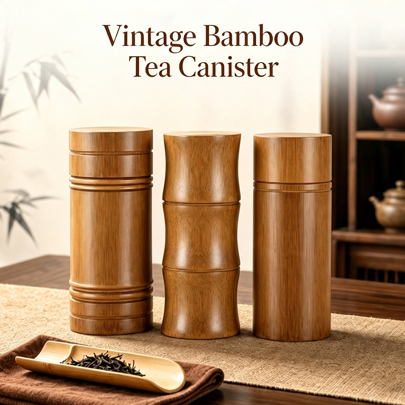 Food Storage With Dividers - Vintage Bambus-Teedose Tragbare Lebensmittel-Aufbewahrungsbox Tee-Nuss-Gewürz-Aufbewahrungsbox Umweltfreundlicher