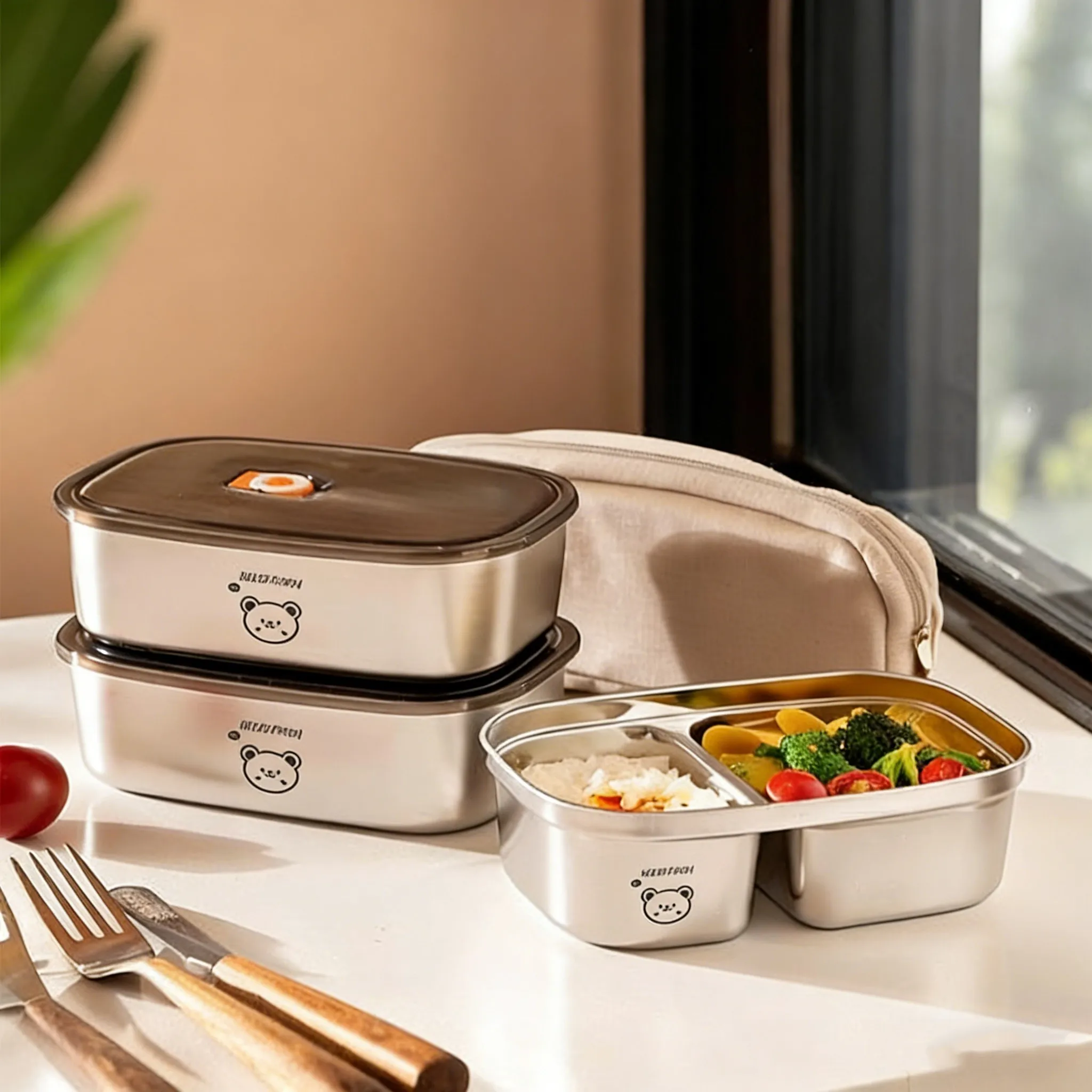 Food Storage Oven Safe - Große Lunchbox aus Edelstahl 304 für