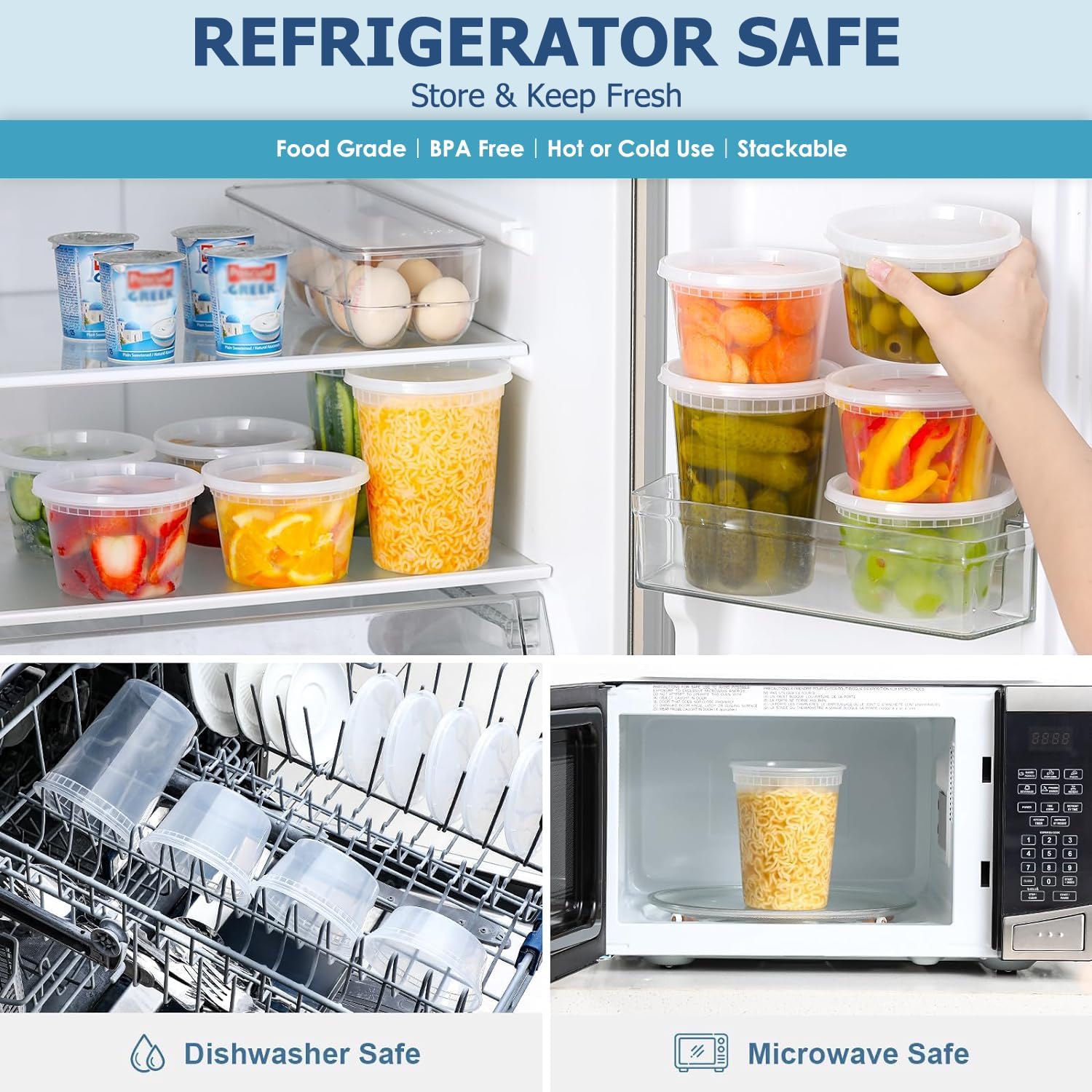 24 Stück Deli-Lebensmittel-Auf – Food Storage Meals Bewertung und Preis