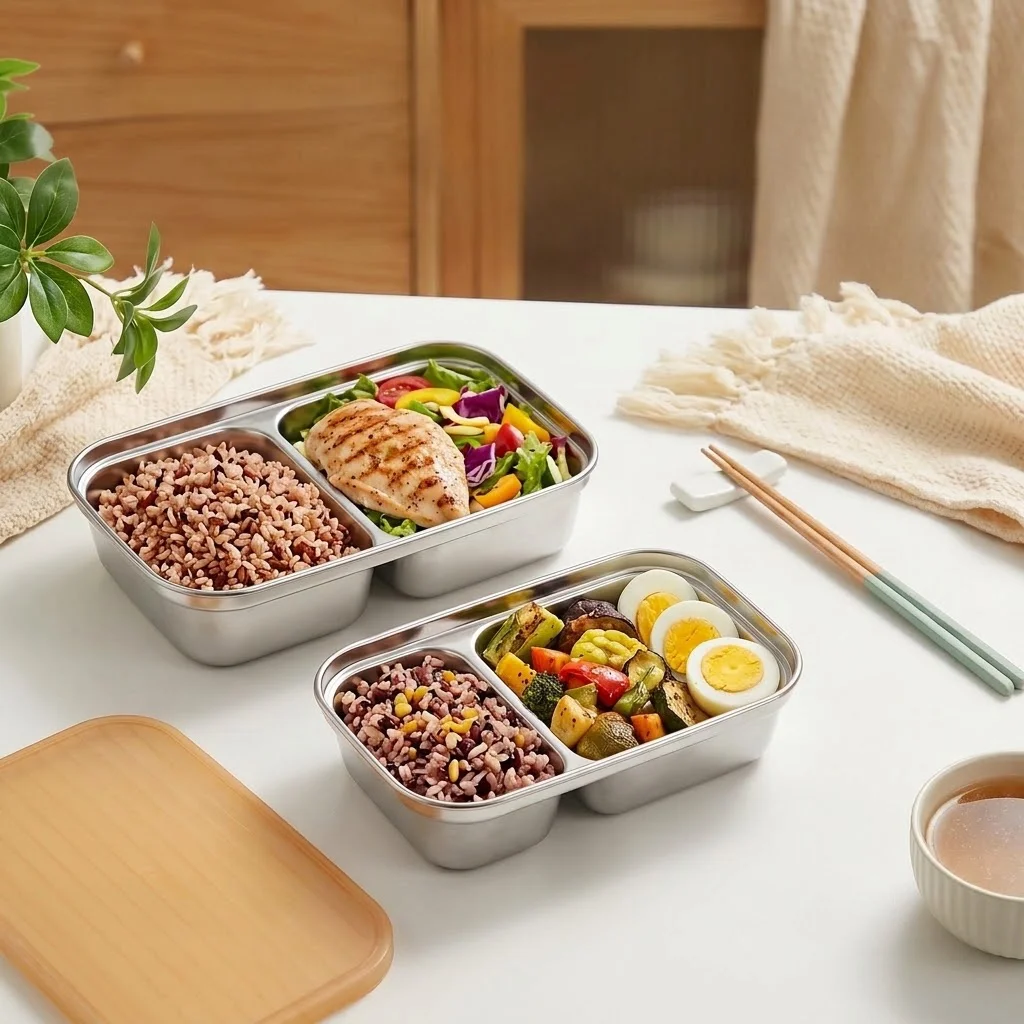 304 Edelstahl Bento-Box, unter – Food Storage With Dividers Bewertung und Preis